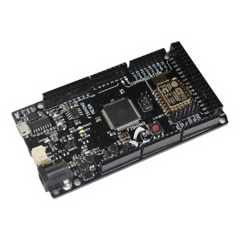 Fishino MEGA (WiFi, RTC, uSD, 100% compatible with Arduino Mega) Fishino MEGA (WiFi, RTC, uSD, 100% compatible with Arduino Mega)