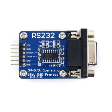 RS232 Board (Waveshare 3965) SP3232 on board, 3V-5.5V, ESD enhanced, hardware flow control supported