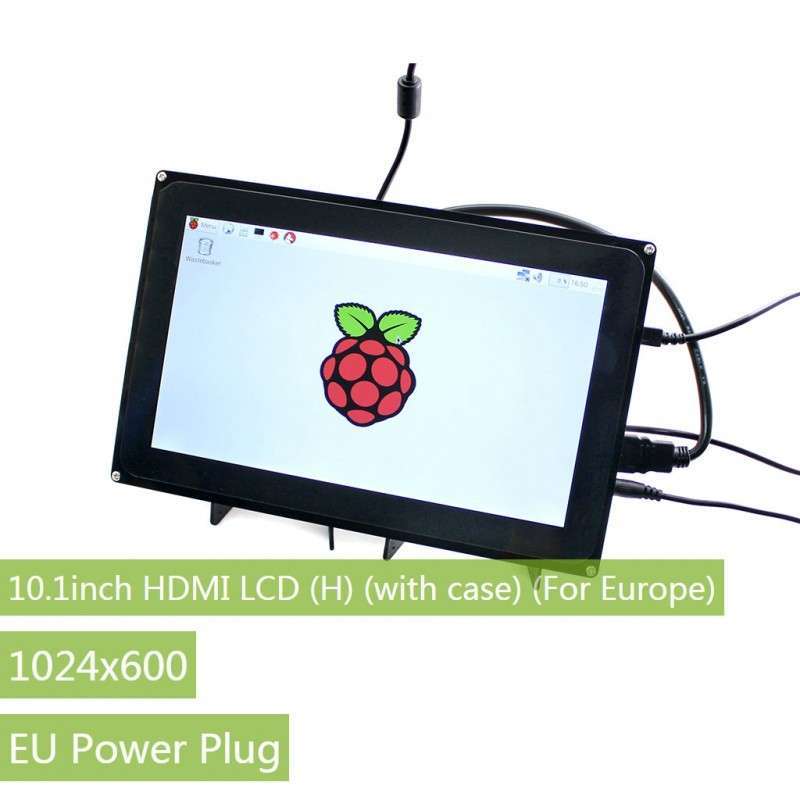 10.1inch HDMI LCD (H) (with case) (For Europe), 1024x600 (WS-11557)