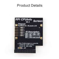 Raspberry Pi 3 Model B CPU Info LCD Screen 1.6 inch 84x48 with Backlight Switch (ER-DRA03111S)