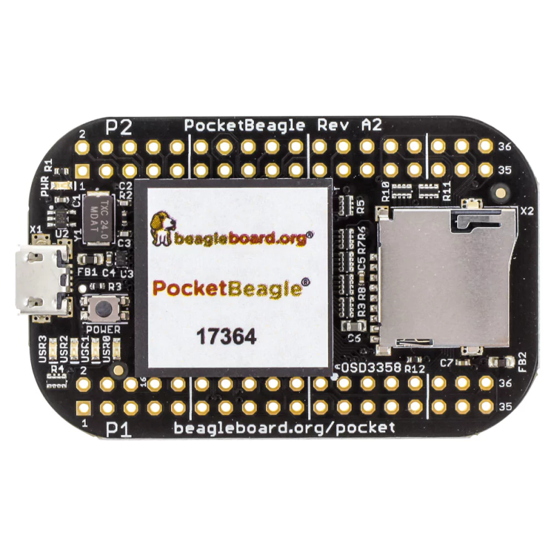 POCKETBEAGLE-SC-569 BB-POCKET Pocket Beagle, OSD3358 SoC, Compact Size, 72 Expansion Pins