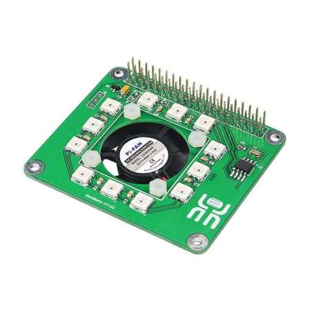 Raspberry Pi 3 Smart Temperature Fan RGB LED DS1302 Real Time Clock Hat Board (ER-RAA04036B)