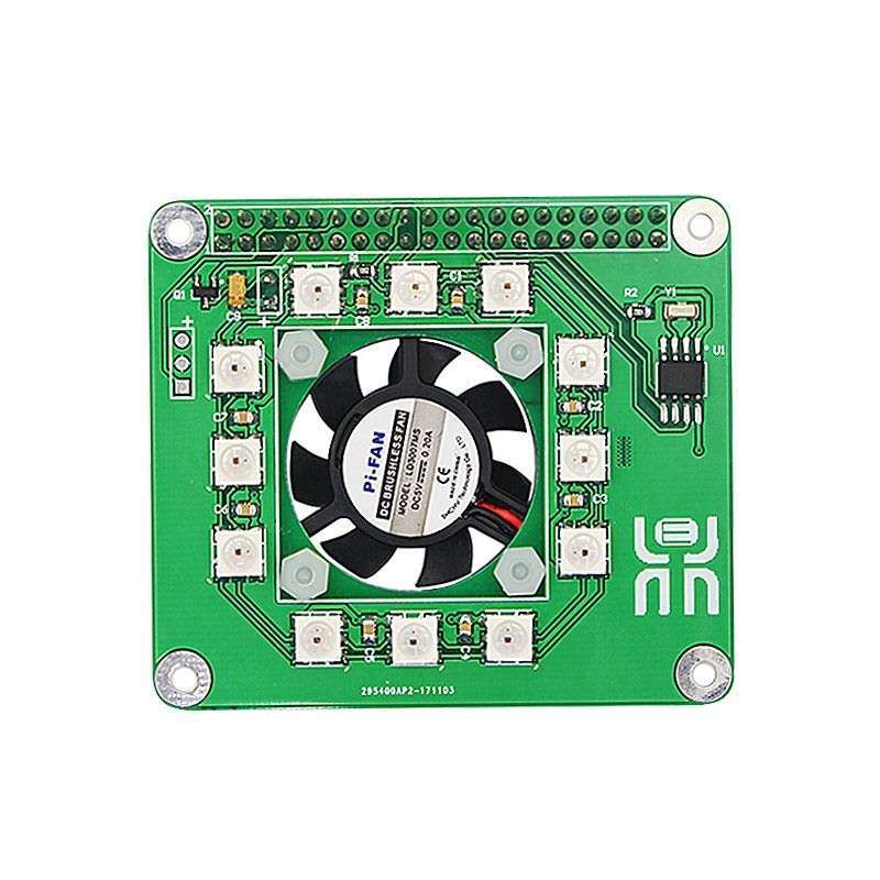 Raspberry Pi 3 Smart Temperature Fan RGB LED DS1302 Real Time Clock Hat