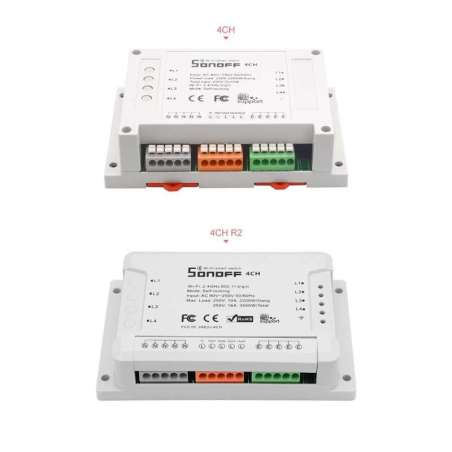 Sonoff 4CH & Sonoff 4CH R2 (IM171108005)  4-gang switches with din rail mounting
