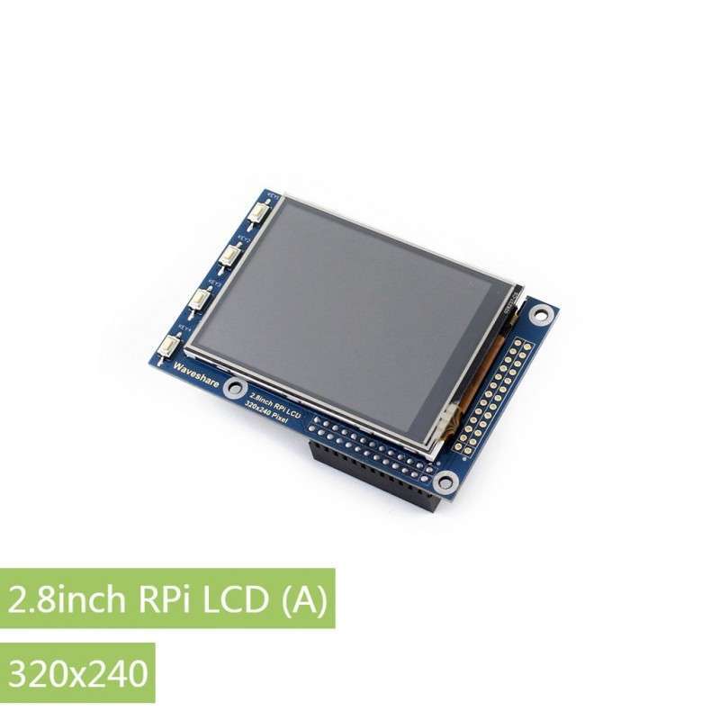 2.8inch RPi LCD (A), 320×240  (WS-12219) 320×240, 2.8inch Touch Screen TFT LCD for Raspberry Pi