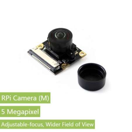 RPi Camera (M), Fisheye Lens (WS-14037) Fisheye Lens, Wider Field of View 5Mpix