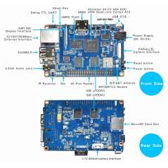 Banana Pi M64 (SINOVOIP) Cortex A53 64bit quad-core 2GB RAM, 8GB eMMC,WiFi,BT,3xUSB,HDMI, 1000Mbps Ethernet