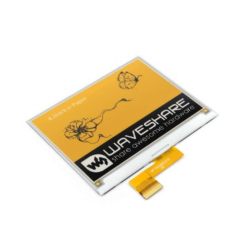 E-Ink display 400x300, 4.2inch raw e-Paper, yellow/black/white three-color (WS-14188)