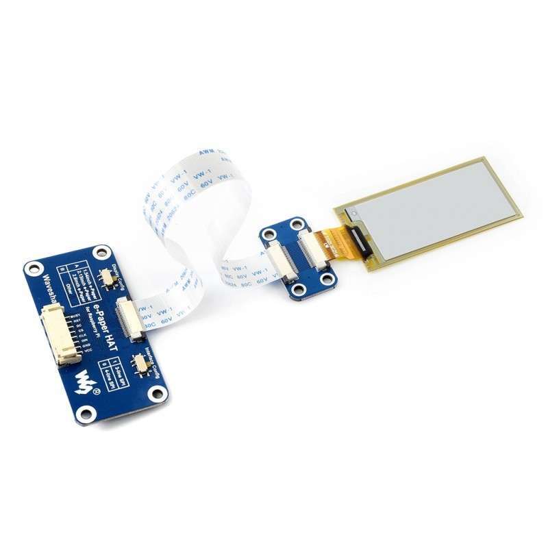 212x104, 2.13inch flexible E-Ink display HAT for Raspberry Pi (WS-15084)