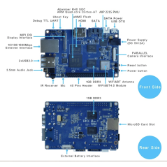 BPI-M2 ULTRA (SINOVOIP) Quad Core Cortex A7, 2GB,  8GB eMMC, WIFI, BT, SATA