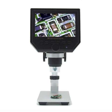 Digital Portable Microscope 1-600x 3.6MP 4.3inch HD OLED Display, Aluminum Alloy Stand