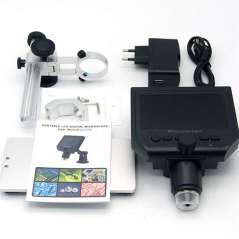 Digital Portable Microscope 1-600x 3.6MP 4.3inch HD OLED Display, Aluminum Alloy Stand