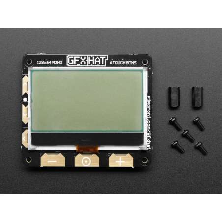 Pimoroni GFX HAT - 128x64 LCD Display - RGB Backlight and 6 Touch Button (AF-3935)