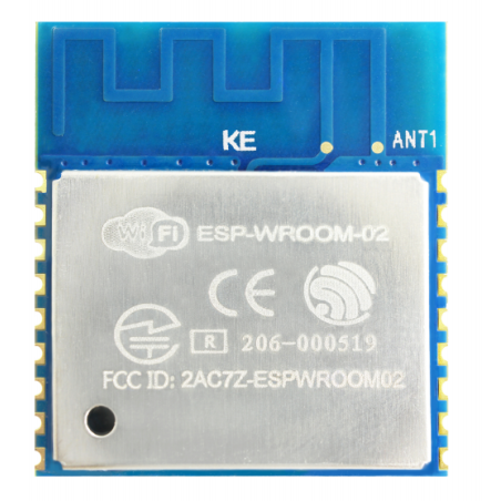 ESP-WROOM-02 (32MBIT) WiFi, FTP, HTTP, IEEE 802.11b/g/n, IPv4,TCP, UDP, SMD