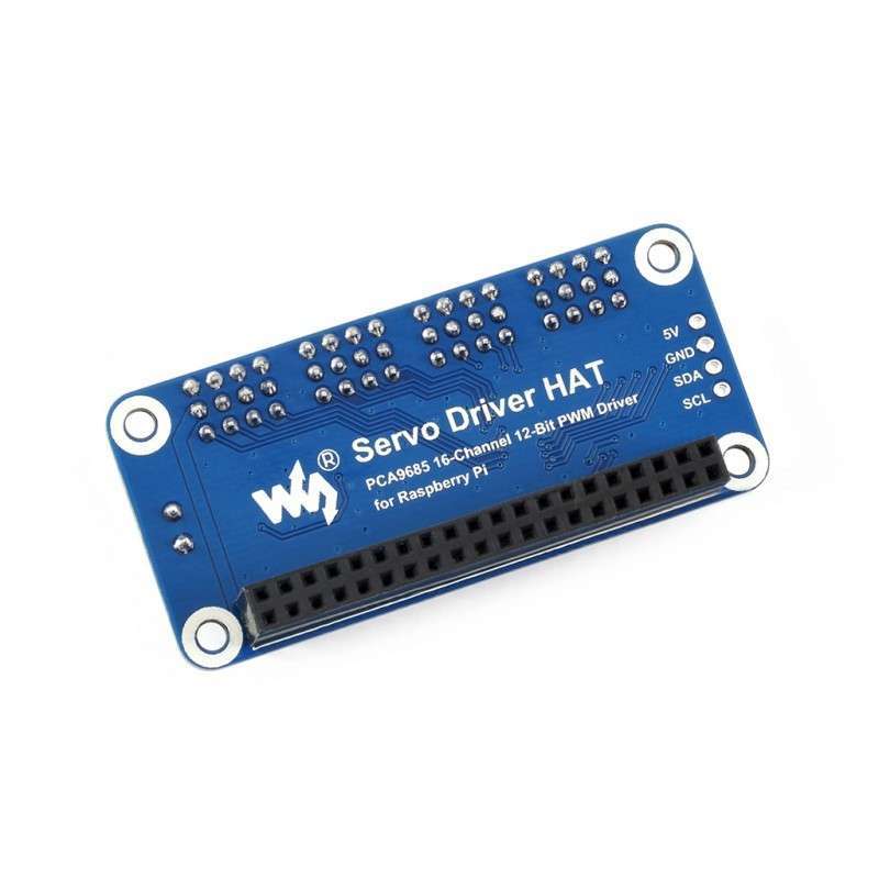 Servo Driver HAT for Raspberry Pi, 16Channel, 12bit, I2C (WS15275)