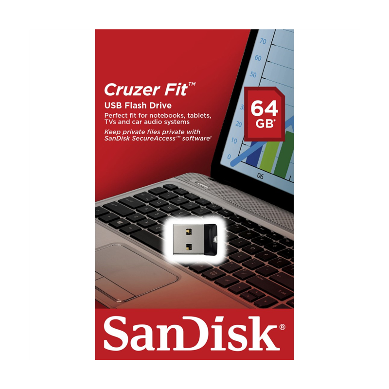 Sandisk Cruzer Fit USB Flash Drive 64GB