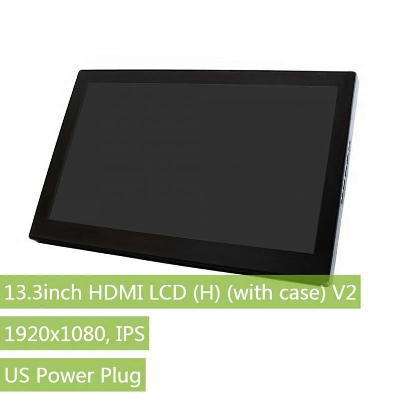 13.3inch HDMI LCD (H) (with case) V2, 1920x1080, IPS for EU  (WS-16644)