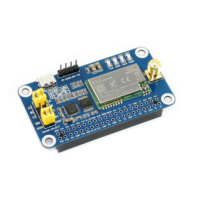 SX1262 LoRa HAT for Raspberry Pi, 868MHz Frequency Band, for Europe (WS-16806)