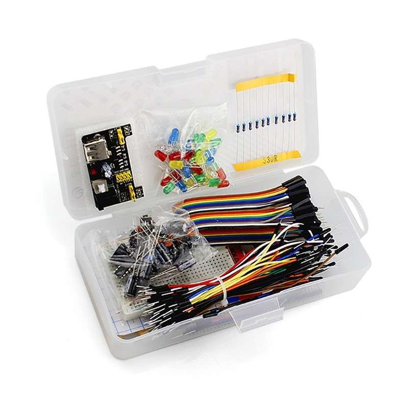 Elecrow Electronic Kit Bundle with Breadboard Cable Resistor, Capacitor, LED, Potentiometer (ER-ELE18715S)