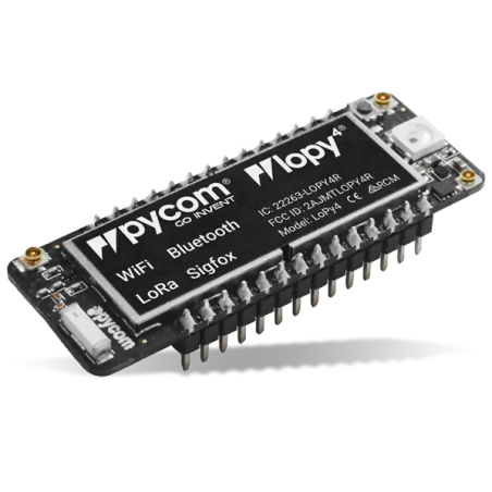 LoPy 4.0   (Pycom)  LoRa, Sigfox, WiFi, Bluetooth, MicroPython