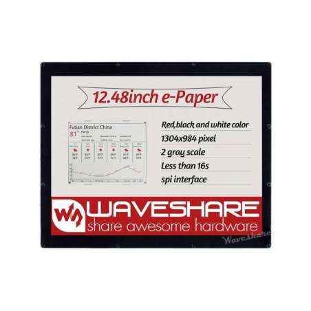 1304×984, 12.48inch E-Ink display module, red/black/white three-color (WS-17299)