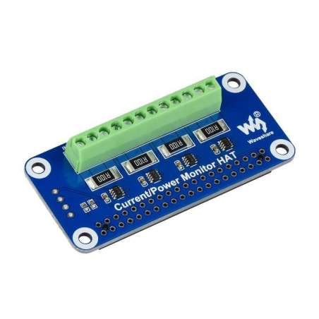 4-ch Current/Voltage/Power Monitor HAT for Raspberry Pi, I2C/SMBus (WS-17539)