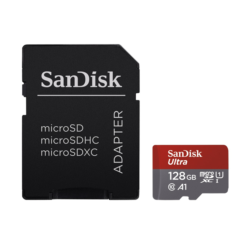 SanDisk Ultra microSDXC 128GB 100MB/s A1 Class 10 UHS-I, Adaptér