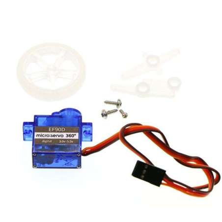 EF90D Digital Servo 360° with wheel and tire (EF09083) 3V ideal for micro:bit