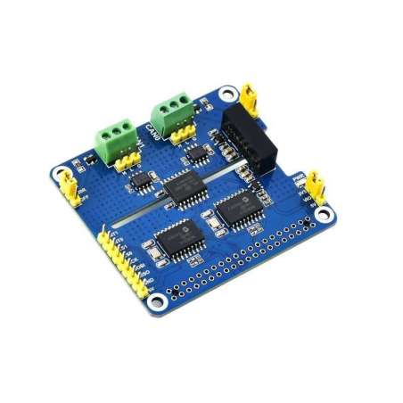 2-Channel Isolated CAN Expansion HAT for Raspberry Pi, Dual Chips Solution (WS-17912)