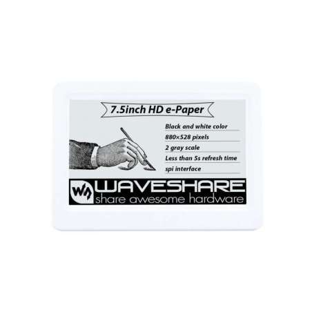 7.5inch Passive NFC-Powered HD e-Paper, No Battery (WS-18082)