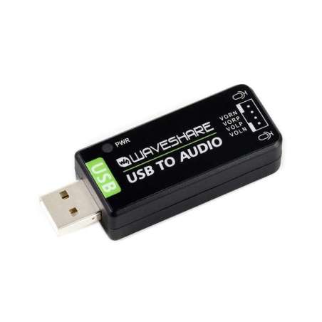 USB Sound Card, Driver-Free, for Raspberry Pi / Jetson Nano (WS-18833)