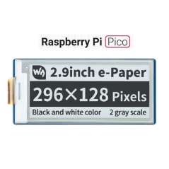2.9inch E-Paper E-Ink Display Module for Raspberry Pi Pico, 296×128, Black / White, SPI (WS-19408)