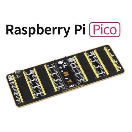 Quad GPIO Expander for Raspberry Pi Pico, Four Sets of Male Headers, USB Power Connector (WS-19361)