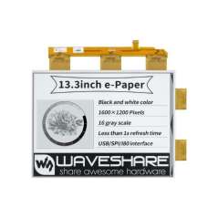 13.3inch e-Paper e-Ink Raw Display, 1600×1200, 16 Grey Scales, Parallel Port, Without PCB (WS-15598)