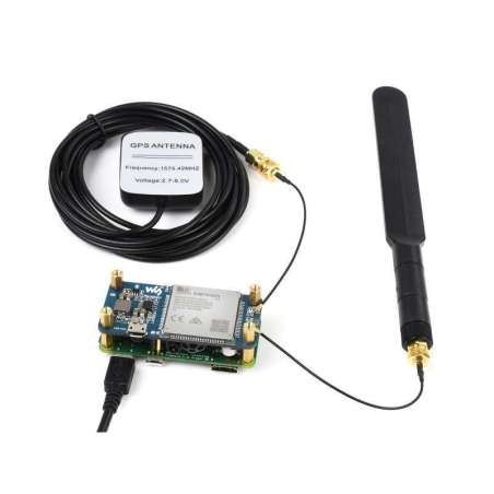 SIM7600G-H 4G HAT (B) for Raspberry Pi, LTE Cat-4 4G / 3G / 2G Support, GNSS Positioning, Global Band (WS-19485)