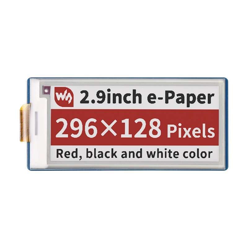 2.9inch E-Paper E-Ink Display Module (B) for Raspberry Pi Pico, 296×128, Red / Black / White, SPI (WS-19607)
