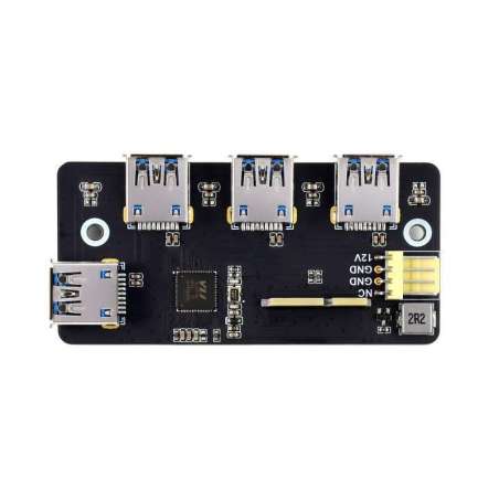 PCIe TO USB 3.2 Gen1 Adapter, for Raspberry Pi Compute Module 4 IO Board, 4x HS USB (WS-18899)