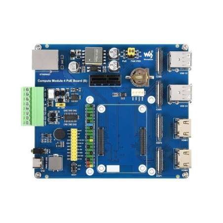 Raspberry Pi Compute Module 4 IO Board With PoE Feature (Type B), for all Variants of CM4 (WS-20157)