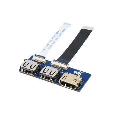 USB HDMI Adapter for CM4-IO-BASE, Adapting FFC Connector To Standard Connector (WS-20263)