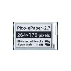2.7inch E-Paper E-Ink Display  for Raspberry Pi Pico, 264×176, Black/White, 4Grayscale (WS-20264)