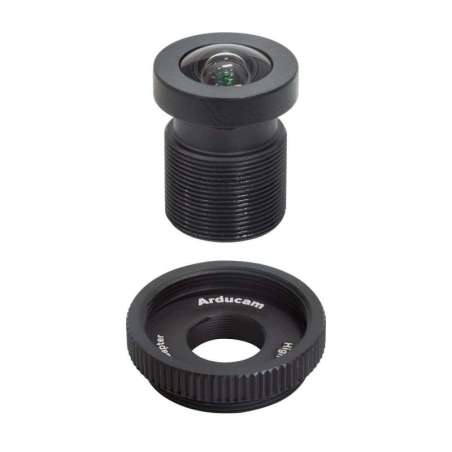 Arducam 90 Degree Wide Angle 1/2.3" M12 Lens with Lens Adapter for Raspberry Pi High Quality Camera (AC-LN033)