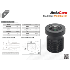 Arducam 90 Degree Wide Angle 1/2.3" M12 Lens with Lens Adapter for Raspberry Pi High Quality Camera (AC-LN033)