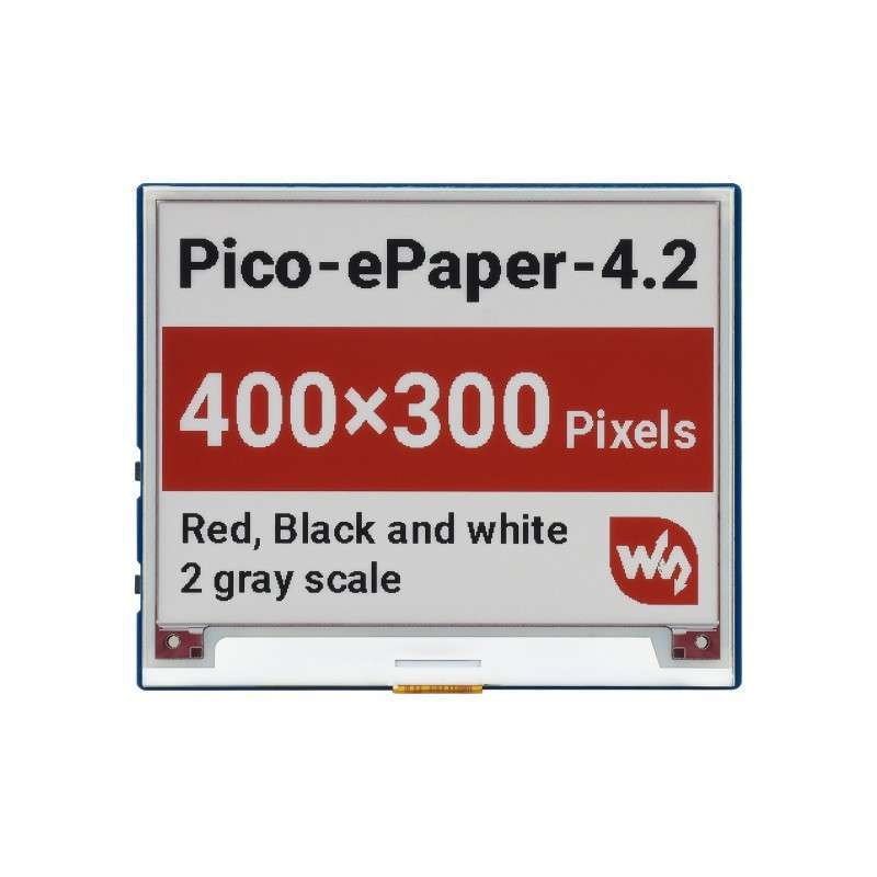 4.2inch E-Paper E-Ink Display Module (B) for Raspberry Pi Pico, 400×300, Red / Black / White, SPI (WS-20345)