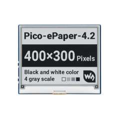 4.2inch E-Paper E-Ink Display Module for Raspberry Pi Pico, 400×300, Black / White, 4 Grayscale, SPI (WS-20344)