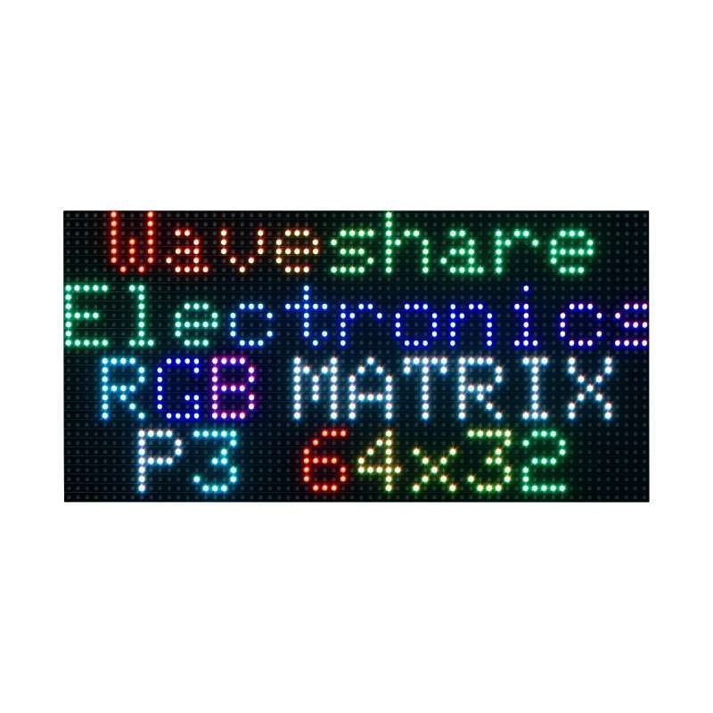 RGB Full-Color LED Matrix Panel, 64×32 Pixels, Adjustable Brightness (WS-20117)