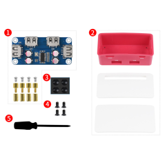 USB HUB BOX for Raspberry Pi Zero Series, 4x USB 2.0 Ports (WS-20892)