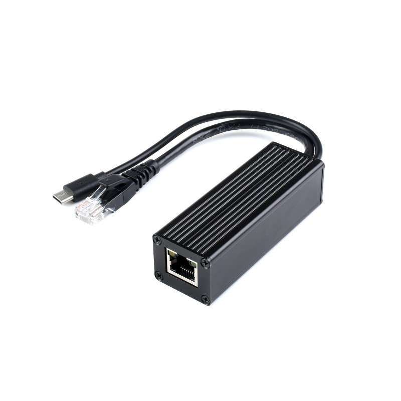 Industrial Gigabit PoE Splitter, Metal Case protection, 5V 2.5A Type-C Out (WS-20987)