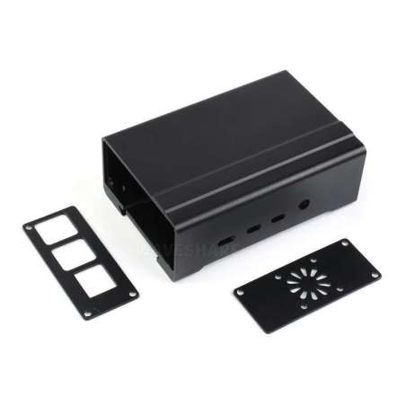DIN Rail Aluminum Case for Raspberry Pi 4, with Cooling Fan and Heatsinks (WS-21177)
