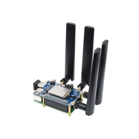 SIM8202G-M2 5G HAT (B) for Raspberry Pi, 5G/4G/3G, Snapdragon X55, Quad Antennas 5G NSA, Multi Band (WS-21708)