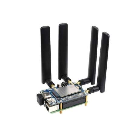 RM500U-CN 5G HAT for Raspberry Pi, Quad Antennas LTE-A, Multi Band, 5G/4G/3G (WS-21705)
